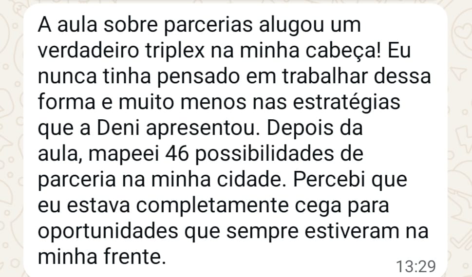 Depoimento de participante de consultoria